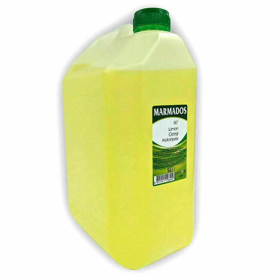 MARMADOS 5 LITRE COLOGNE 80° ALCOHOL TURKISH LIMON -Next day delivery