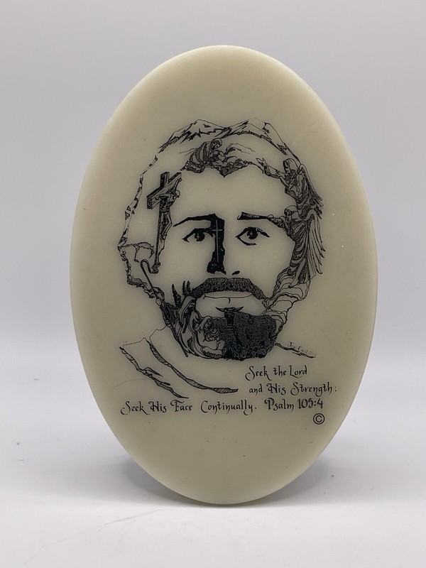 JOE CASTILLO FACE OF CHRIST SEEK THE LORD ETCHED RESIN PLAQUE 105:4