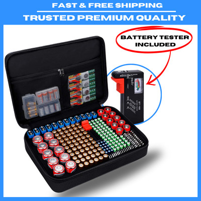 Battery Organizer Fireproof Battery Organizer Storage Case with Tester (BT168)