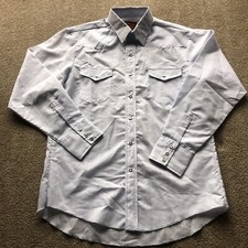 Vintage Rustler Western Shirt Mens 16 34/35 X-Long Tails Red Striped Pearl Snaps