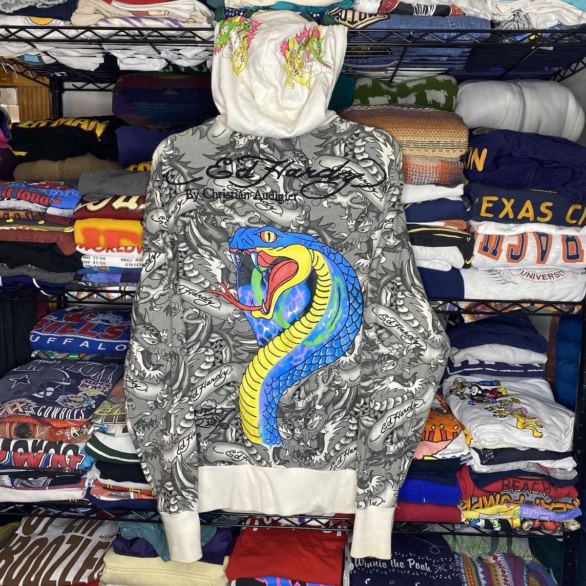 Vintage Ed Hardy By Christian Audigier Tiger And Dragon AOP Vintage Ed Hardy By Christian Audigier Tiger And Dragon AOP