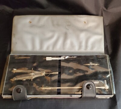 vintage Bruning drafting set model 64-170, with soft case, EC  Vintage Bruning d