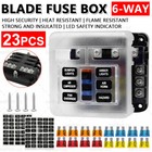 6 Way Blade Fuse Block Box Holder LED Light 12V 32V Circuit Caravan Marine Car