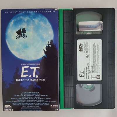 E.T. The Extra-Terrestrial (VHS, 1988, Rare Green/Black MCA Home Video)