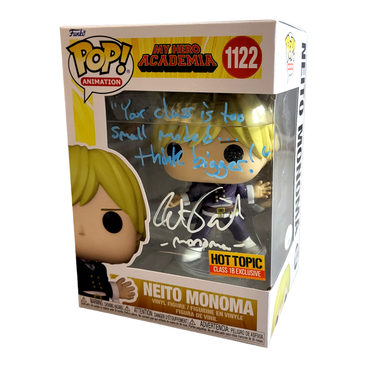 Neito Monoma Signed Funko Pop Austin Tindle My Hero Academia