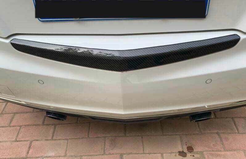Real Carbon Fiber Tail Door Trunk Lid Strip Trim 1PCS For Cadillac ATS 2013-2019