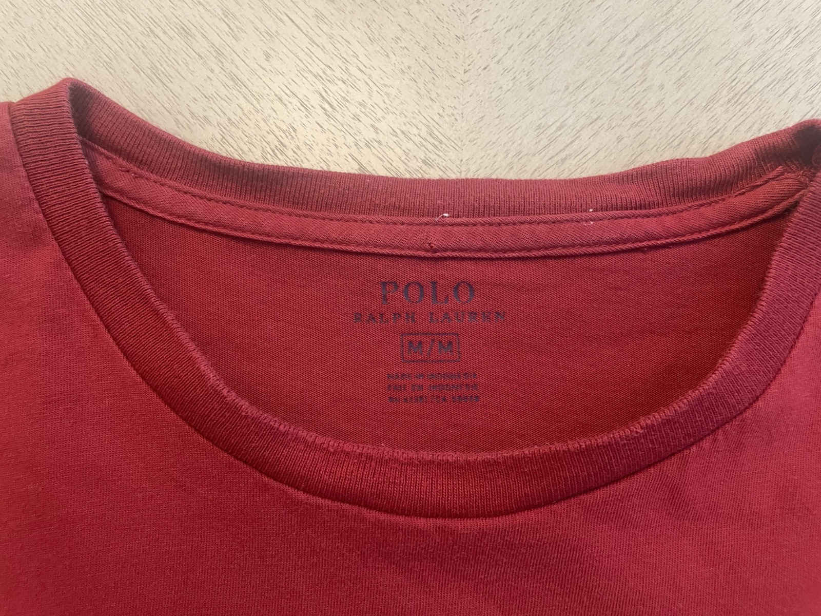 Polo Ralph Lauren T Shirt Uomo Taglia Media Rossa Manica Corta Cotone Blu Pony 54X