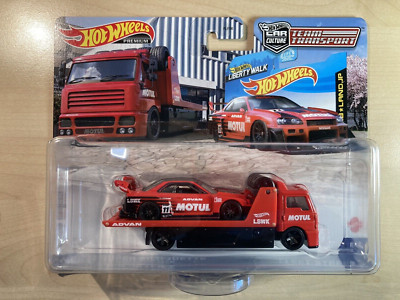 Hot wheels Team Transport LB-ER34 Super Silhouette Nissan Skyline + Real Riders