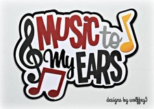 CRAFTECAFE MUSIC BAND TITLE paper piecing premade scrapbook page diecut WOLFFEY5