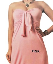 MAXI DRESS Beach Holiday Lounger Maternity Stretch Lycra PINK UK Size 8/10