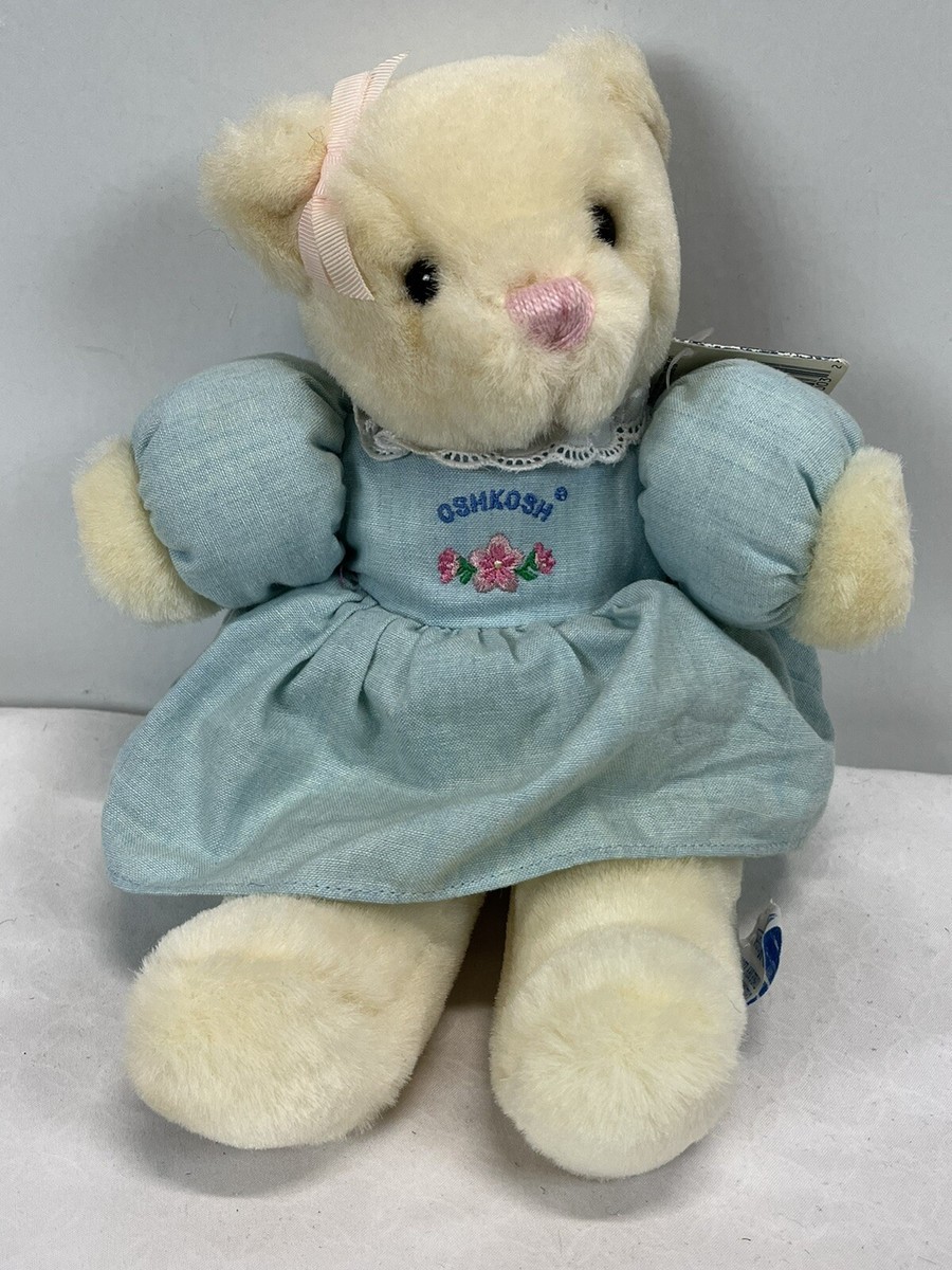 Vtg 12” OshKosh B'Gosh Stuffed Animal Bear Has Tags Plush in Dress