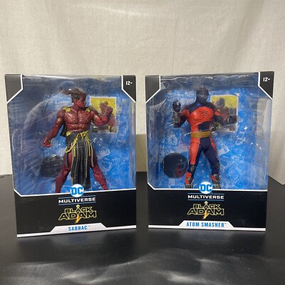 Black Adam ATOM SMASHER & SABBAC Super Sized 10'' McFarlane DC Multiverse NEW  