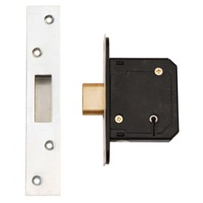 Dale BRITISH STANDARD 5-LEVER MORTICE DEADLOCK 3" 76mm CASE 57mm BACKSET SATIN