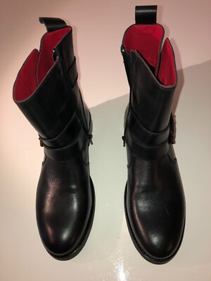 Dame Buffalo Stiefeletten Gr. 40 echt Leder schwarz Reißverschluss Neu+Geschenke