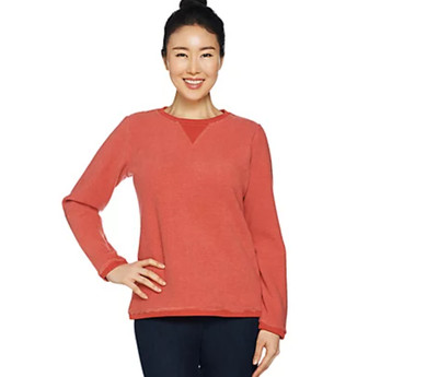 Denim \u0026 Co. Chenille Fleece Long-Sleeve 