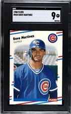 1988 Fleer #424 Dave Martinez SGC 9 MINT RC