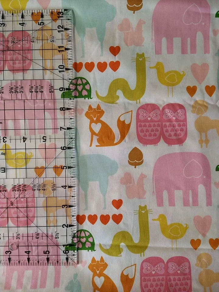 I ❤ Animales Raro Alexander Henry Algodón Edredón Tela Rosa Zoo Safari Corazones BTHY Foto 3 de 4