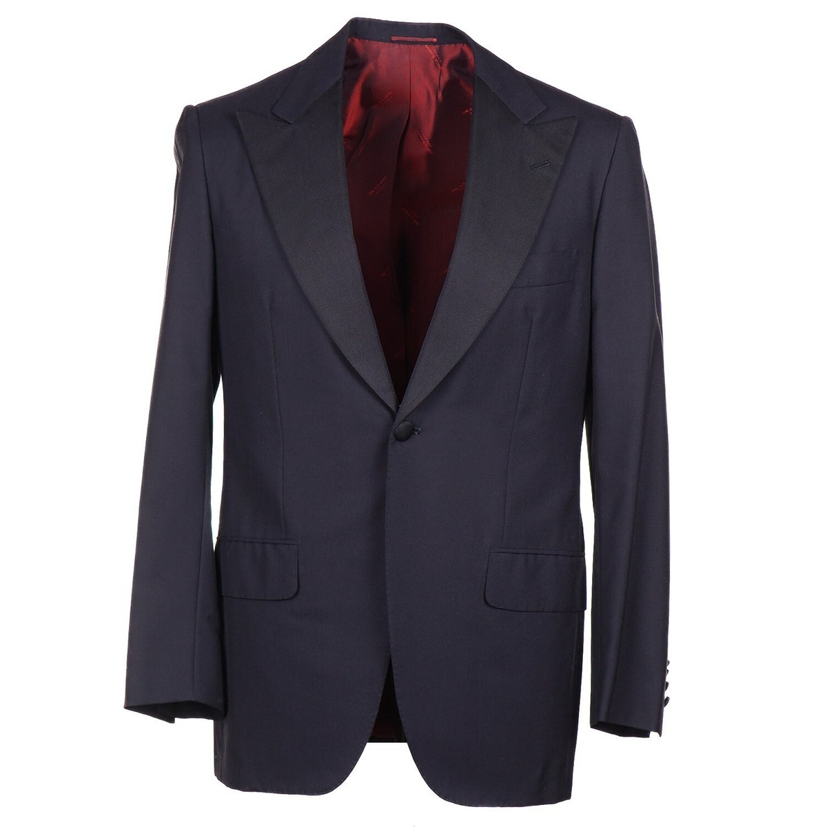 Kiton Black Wool Dinner Jacket with Peak Lapels 38R (Eu 48) Tuxedo