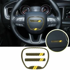 Steering Wheel Emblem Trim Decor Sticker for Dodge Charger Challenger 15+ Yellow