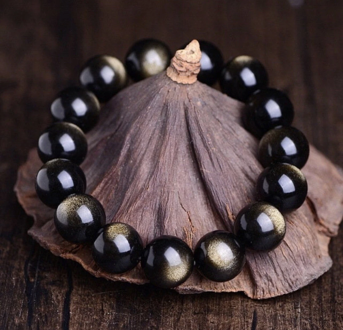 Gold Sheen Obsidian Bracelet- Guardian of Magic Souls – Mine Galleria