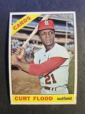 1966 Topps Baseball Curt Flood St. Louis Cardinals Card #90 (a)