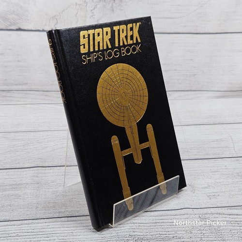 VTG 1991 Star Trek Ship's Log Book Ledger Style Black/Gold Longmeadow Press NEW - Picture 4 of 6