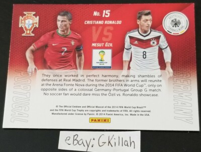 2014 Panini Prizm World Cup Matchups Cristiano Ronaldo Mesut Ozil