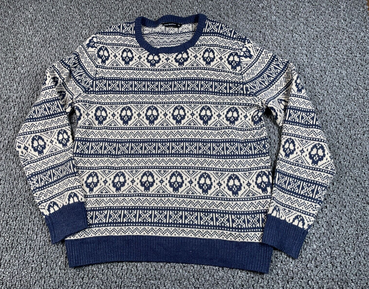 Cedar Wood State Skull Pattern Geometric Sweater Adult XL Cedar Wood State Skull Pattern Geometric Sweater Adult XL