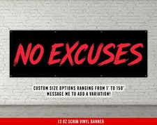 No Excuses Home Gym Banner - Motivational Wall Art for Fitness Enthusiasts