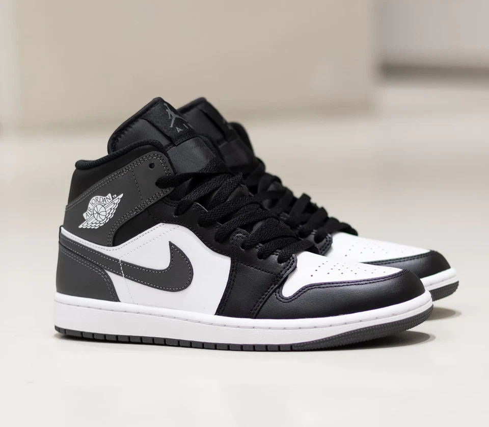 Nike Air Jordan 1 Mid Black White Iron Grey DQ8426-001 Men's Size New
