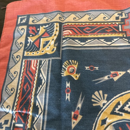 Vintage Wamcraft 21"" x 20"" Bandana Southwestern Native American Thunderbird 5 - Bild 5 von 7