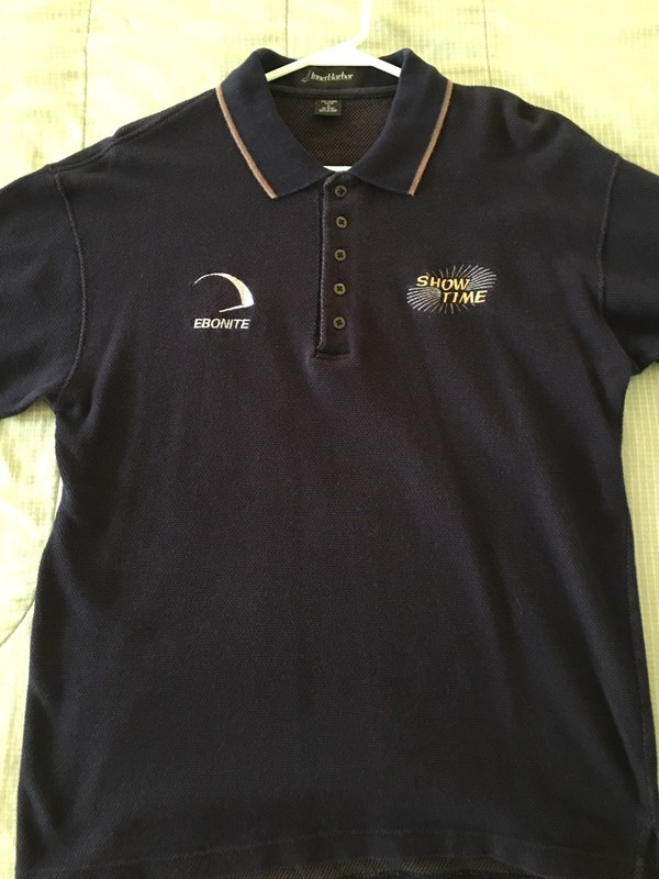 Vtg Ebonite Show Time Bowling Ball Shirt, M, Preowned
