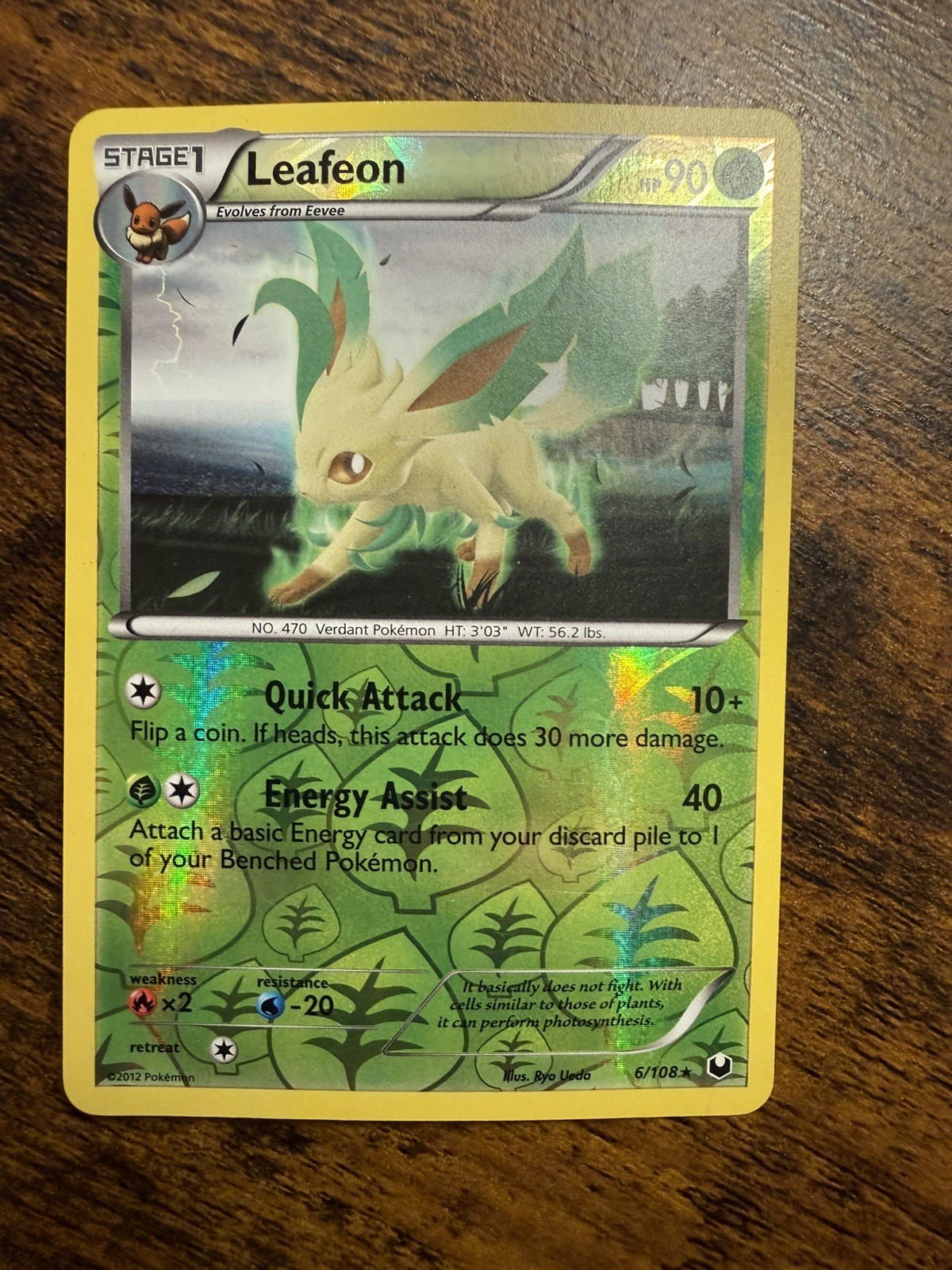 Pokemon Leafeon 6/108 Reverse Holo Dark Explorers Card MP