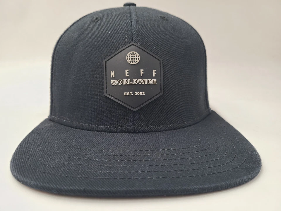 Neff Worldwide Est 2002 Gorra Snapback Algodón Patín Monopatín Surf Hombres Negro Foto 2 de 4