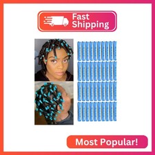 40pcs Perm Rods Set for Natural Hair Blue Plastic Cold Wave Rods Hair Curling Ro