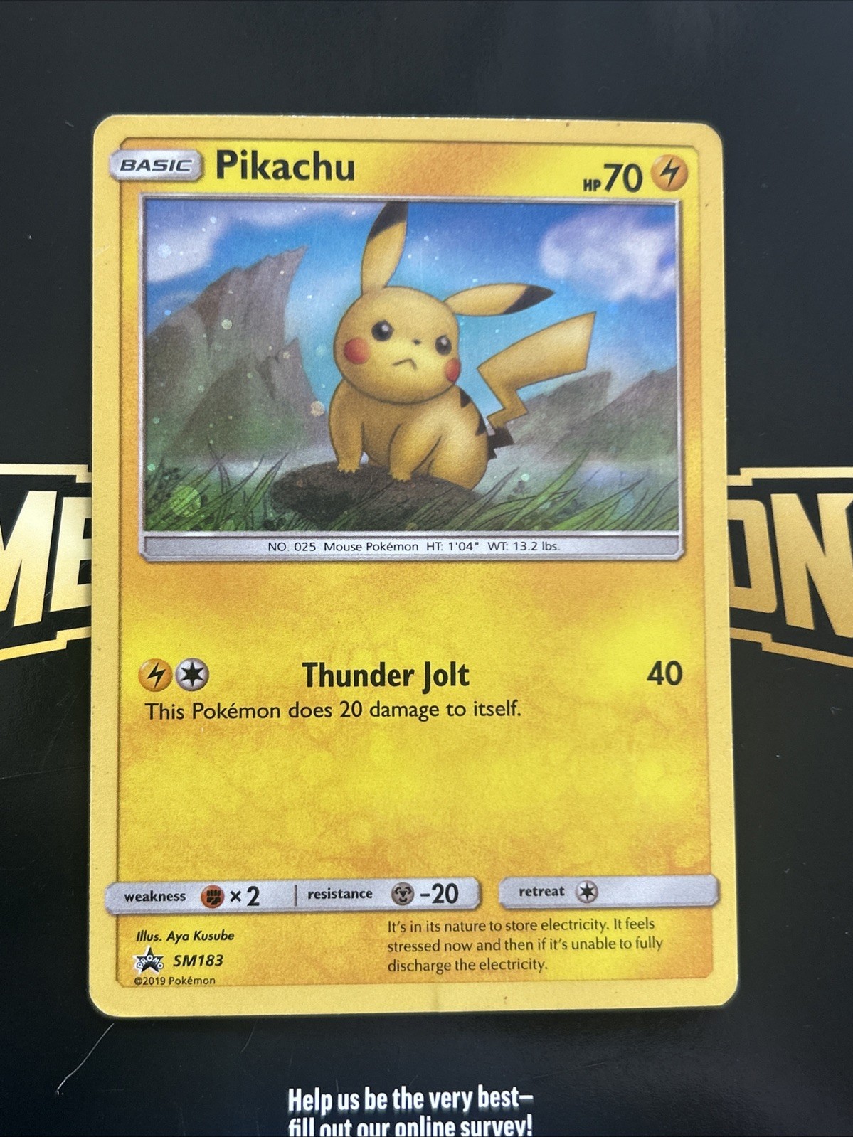 Pikachu SM Promo SM183 Holo Basic 70 HP English Aya Kusube Pokemon TCG