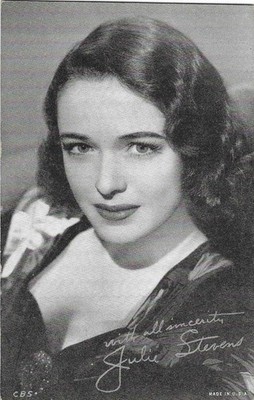 EXHIBIT CO. ARCADE ACTOR CARD 1940's JULIE STEVENS!! POPULAR CARD!!