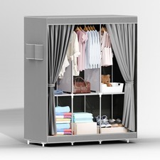 Design Portable Closet Wardrobe Clothes Rack Storage Organizer Shelf Lot
