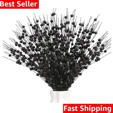 12 PCS Artificial Glitter Berry, Black Glitter Picks Artificial Berries Stems...