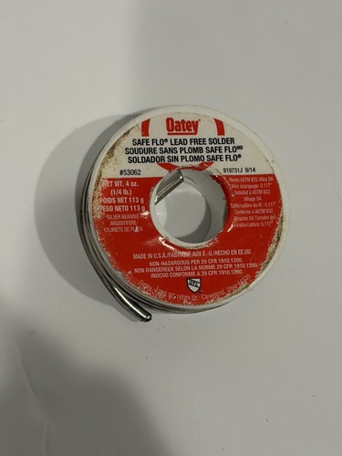 Oatey Safe Flo Silver Lead Free Plumbing Solder, 4 Oz.