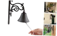 Decorative Iron Wall Mounted Bell with Rope Pull, Rustic Dinner Bell for Ship 