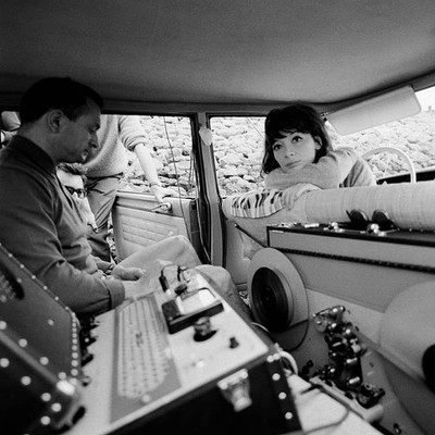 Juliette Greco on the shooting of Henri Decoin's movie Evil spells- Old Photo