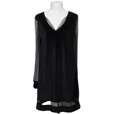 Kleid, Größe: L, Schwarz, Baumwolle, Einfarbig, Samt, Damen #znr