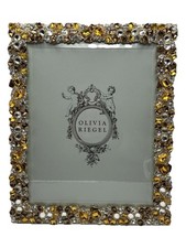 Olivia Riegel Crystal Valencia Brown And Gold 8x10 Photo Frame NEW