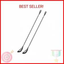 Briout Bar Spoon Cocktail Mixing Stirrers for Drink, Stainless Steel 12 Inches L