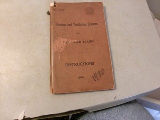 PRR HEATING AND VENTILATING SYSTEM INSTRUCTIONS COPYRIGHT 1920 SOFTCOVER VG COND