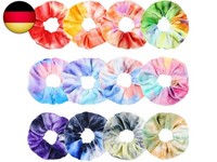 Batik Haargummis Scrunchies Aus Samt FüR Frauen MäDchen, Pastellfarben Weiche E
