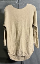 Michael Kors Women's Tan Ribbed Back Zip High-Low Hem Sweater Tunic Sz XS