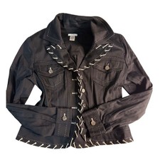 Cache Black Lace-up Detail Jacket Y2K 2000s W...