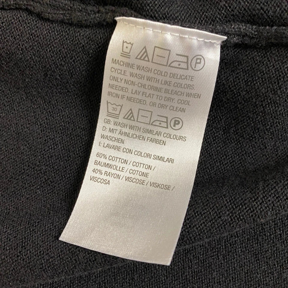 Isaac Mizrahi Live! Cardigan Plus 1X 黑色棉混纺针织开口前口袋 — 第 3/4 张图片